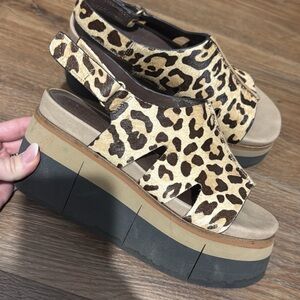 Naked Feet Leopard Print Platform Sandals